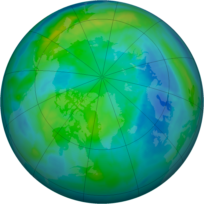Arctic ozone map for 06 October 2013